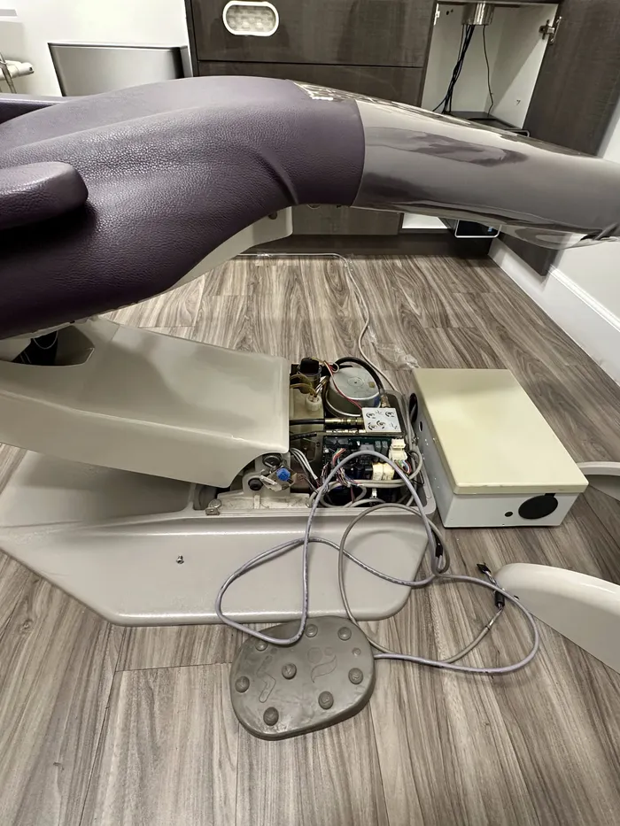 Dental chair electronics and wiring repair, Orange County dental office